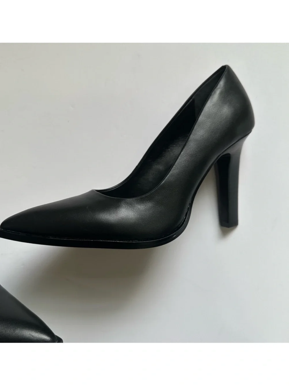 Reiss Ada Court Black Leather Classic Pumps Size 38